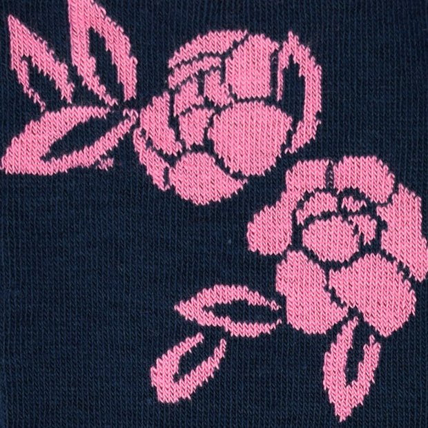 Rory Hutton Rose Cotton Socks Navy/Pink