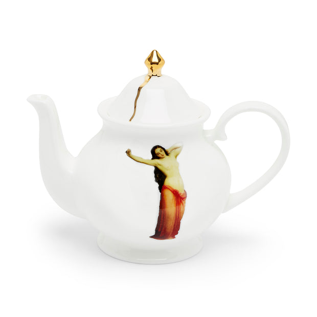 The Temptation Collection, Small Teapot by Melody Rose for the Wallace Collection. Made in the UK, Fine Bone China and hand-gilded finish.