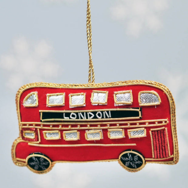 London Bus Zari Embroidery Decoration