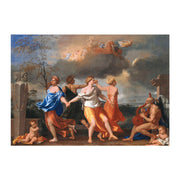 a Dance to the Music of Time by Nicolas Poussin greetings card front image