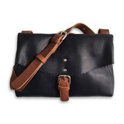 Adele cross body bag in Navy leather with a buckle fastening 