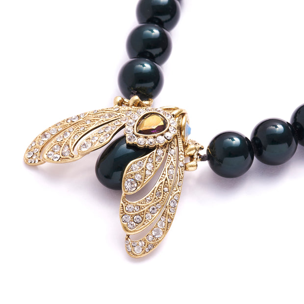 Bejewelled Moth Statement Necklace