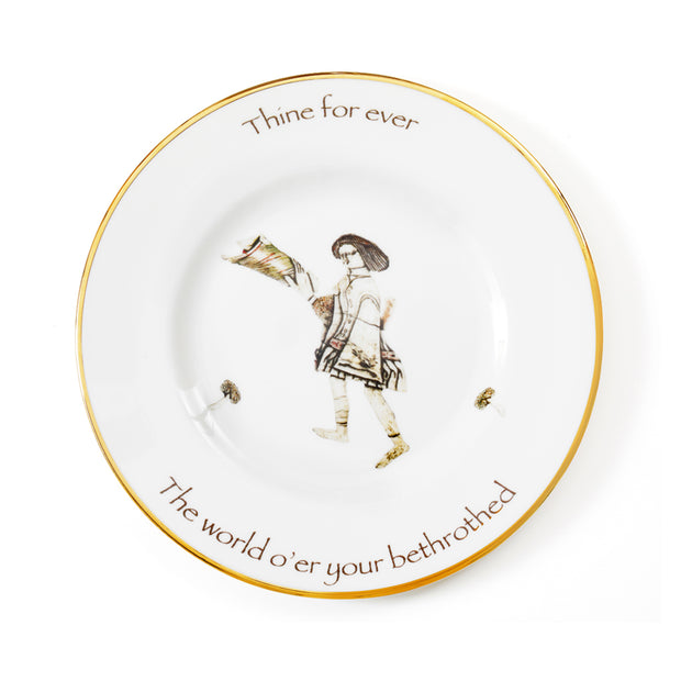 'Thine Forever' fine bone china dinner plate by designer Melody Rose