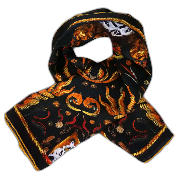 Laughing Cavalier Tongues of Fire Silk Scarf