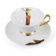 The Temptation Collection, Tea Cup and Saucer set by Melody Rose for the Wallace Collection. Made in the UK, in Fine Bone China with a hand-gilded finish.
