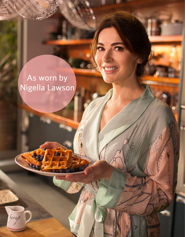 As seen on Nigella Lawson, At My Table. Venice Map Dressing Gown by One Hundred Stars.
