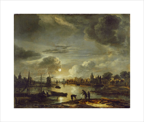 Canal Scene by Moonlight print