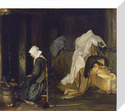 Interior with Woman Cooking print