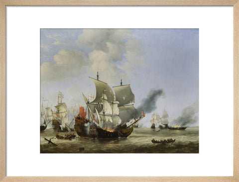 The Burning of the Andrew at the Battle of Scheveningen print