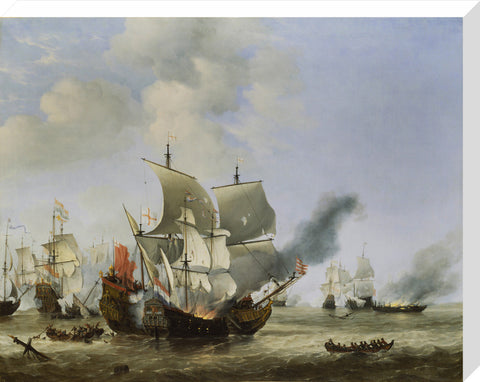 The Burning of the Andrew at the Battle of Scheveningen print
