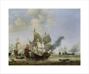The Burning of the Andrew at the Battle of Scheveningen print