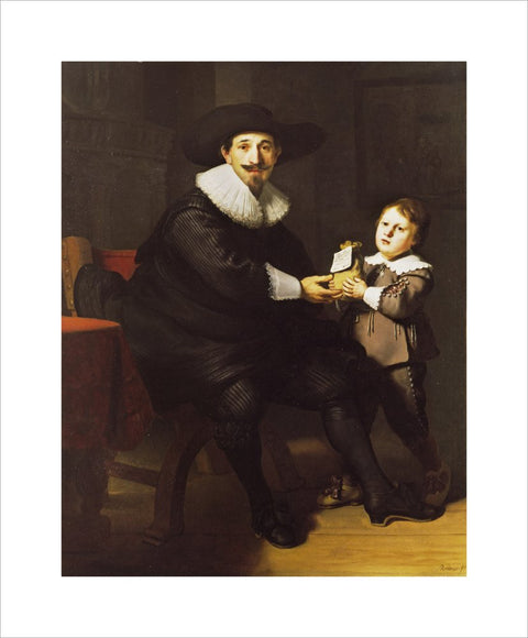 Jean Pellicorne with his son Caspar print