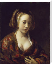Young Woman in a Brocade Gown print