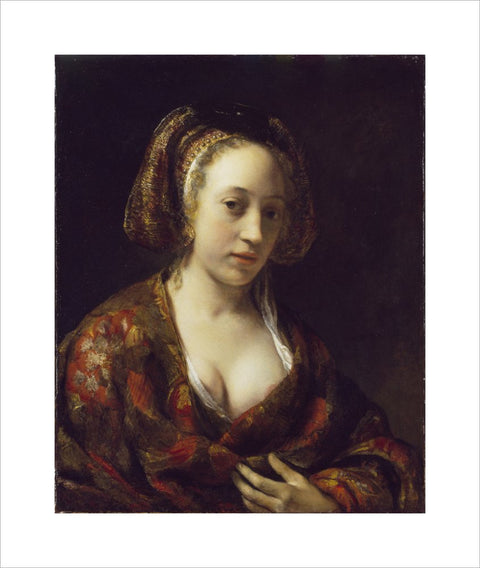 Young Woman in a Brocade Gown print