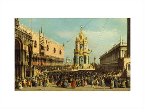 Venice: the Giovedi Grasso Festival in the Piazzetta print