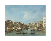 Venice: the Grand Canal with the Riva del Vin and the Rialto Bridge print