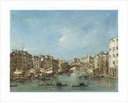 Venice: the Grand Canal with the Riva del Vin and the Rialto Bridge print
